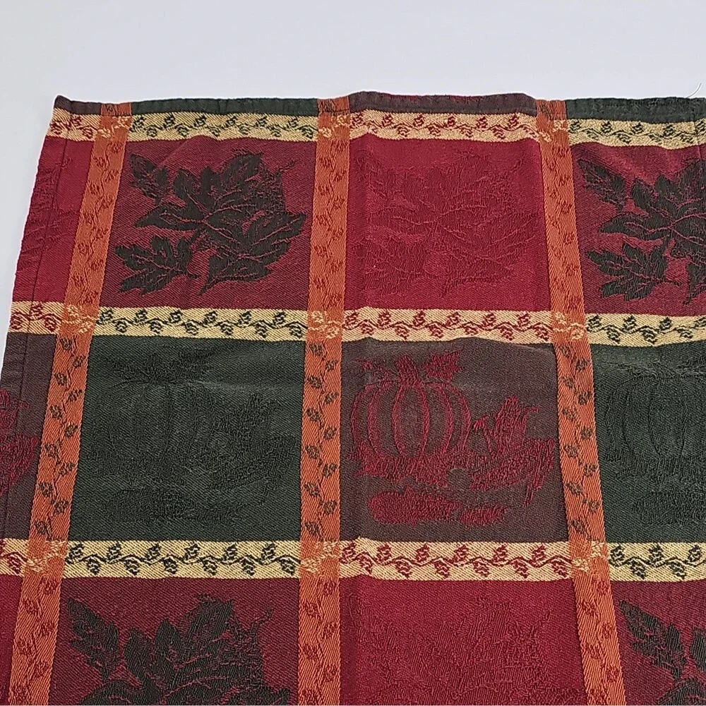 Lot of 8 Fall Thanksgiving Cloth Napkins 16x16 Autumn Leaves Pumpkin Harvest